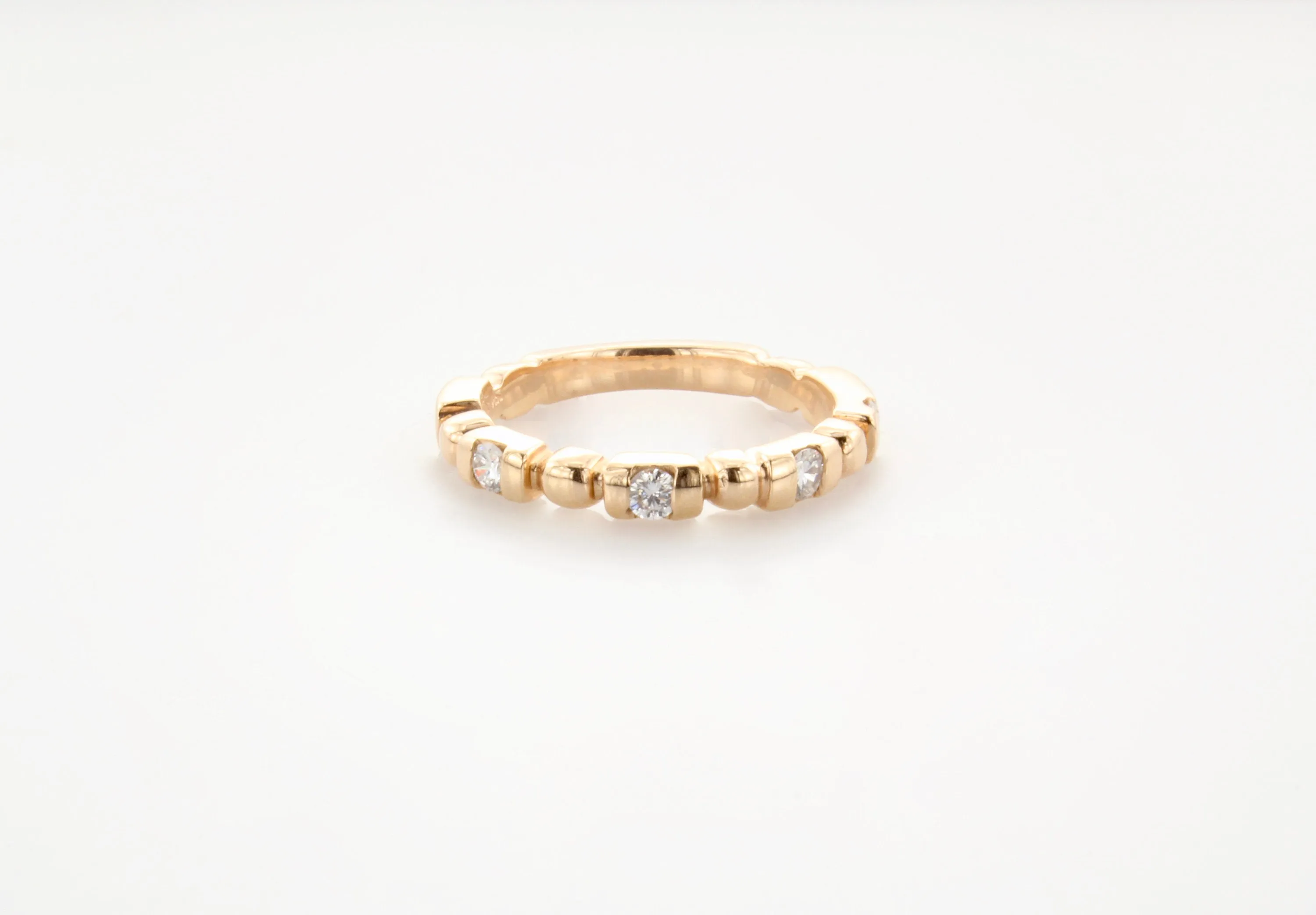 14K Gold Diamond & Bar Set Band