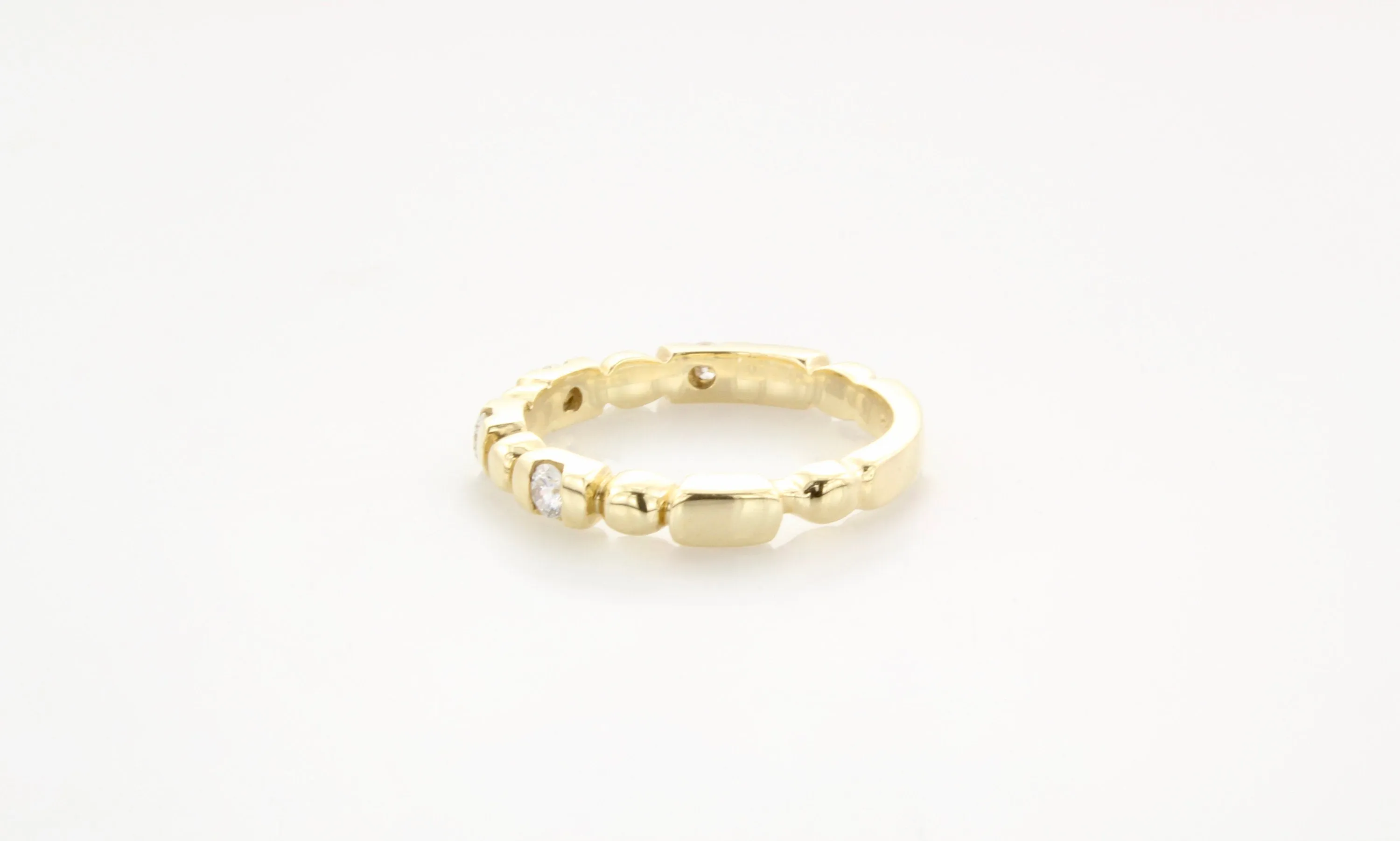14K Gold Diamond & Bar Set Band