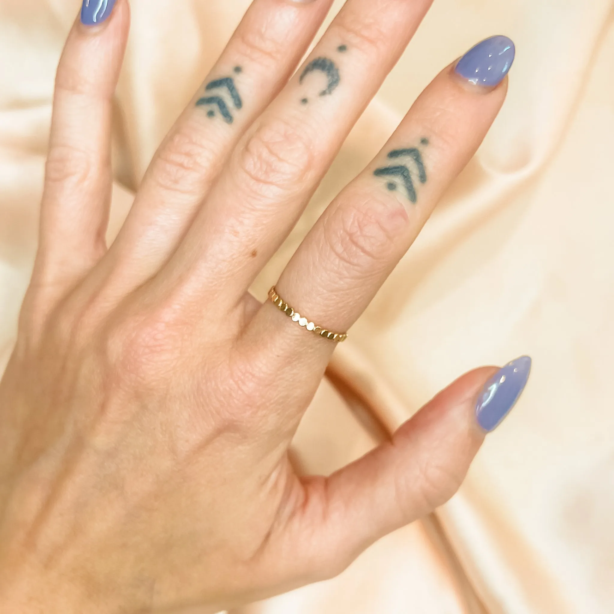 14K Gold Filled Stacker - Circle Pattern (Single)