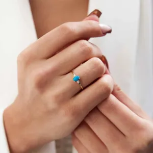 14k Gold Turquoise Stone Ring