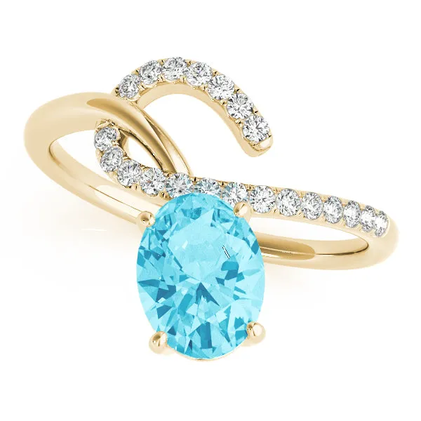 14K Oval Diamond Ring