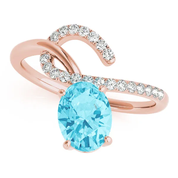 14K Oval Diamond Ring