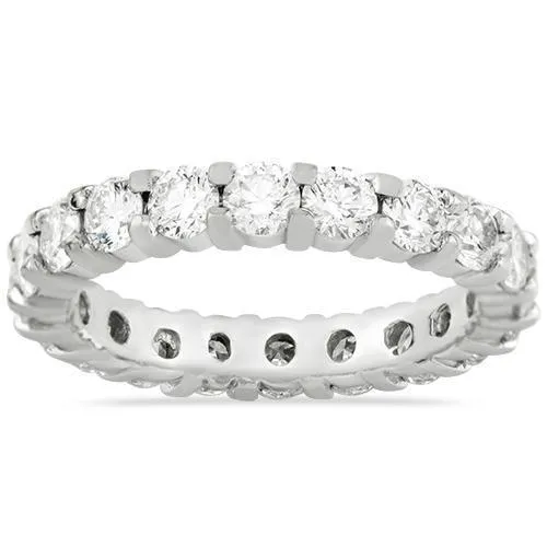 14k white Gold Diamond Platinum Eternity Band 3.25 Ctw