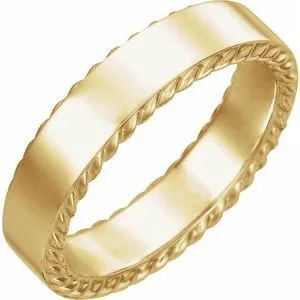 14K Yellow 4 mm Rope Pattern Band Size 10
