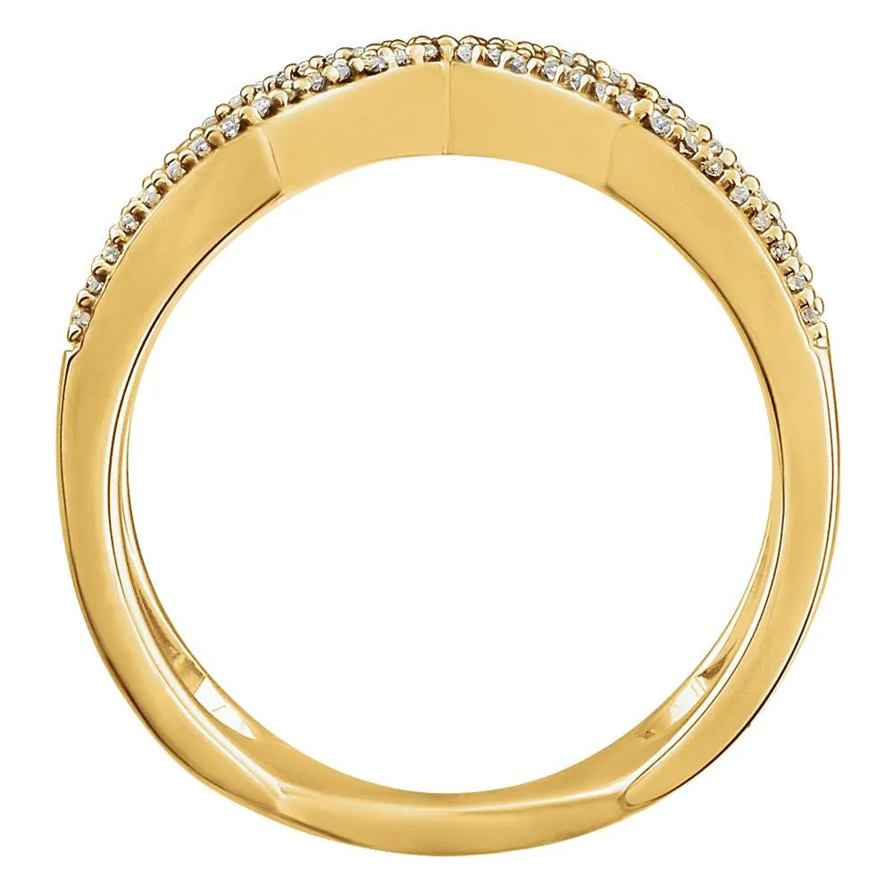14k Yellow Gold 1/6 CTW Diamond Geometric Ring, Size 7