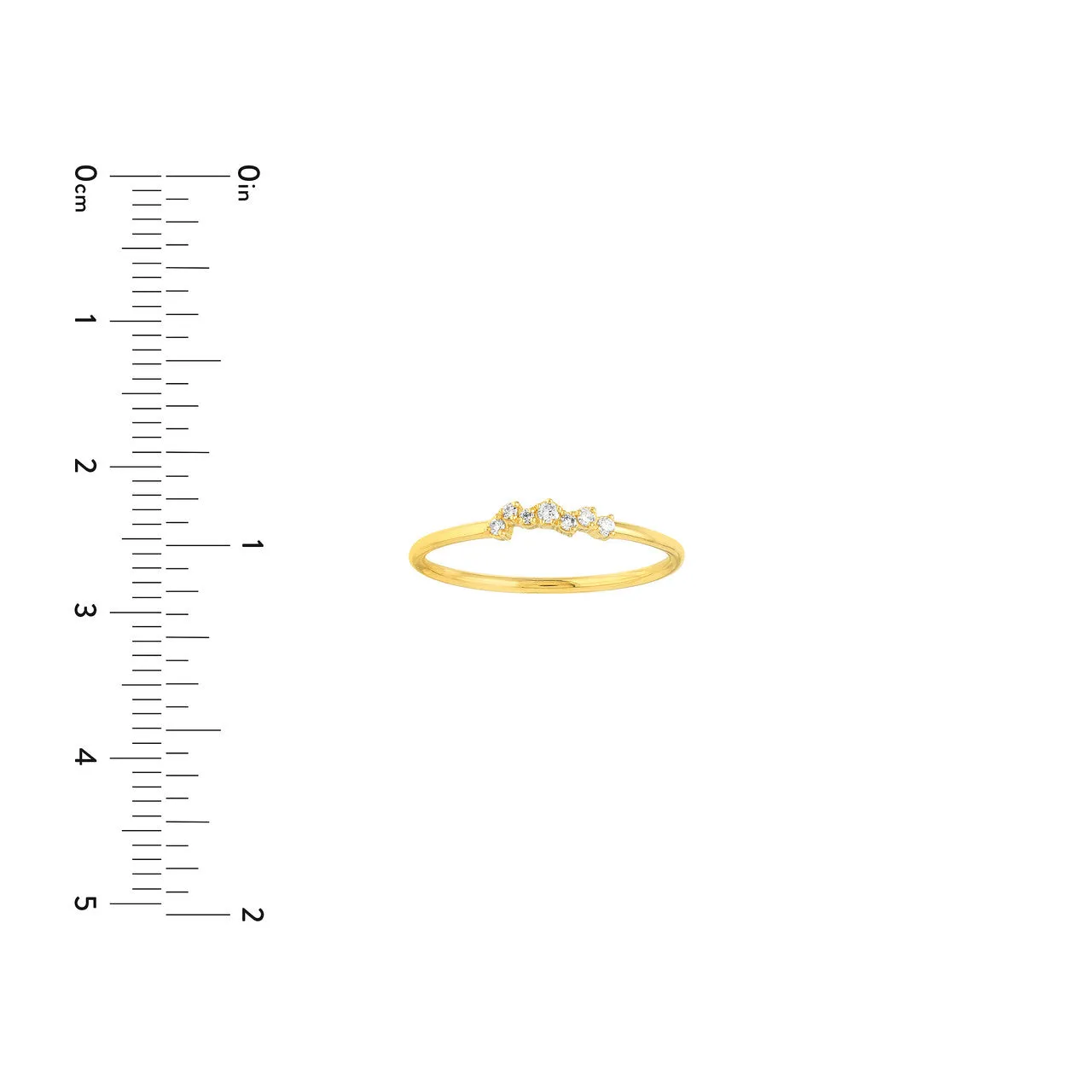 14K Yellow Gold Abstract Diamond Stackable Band