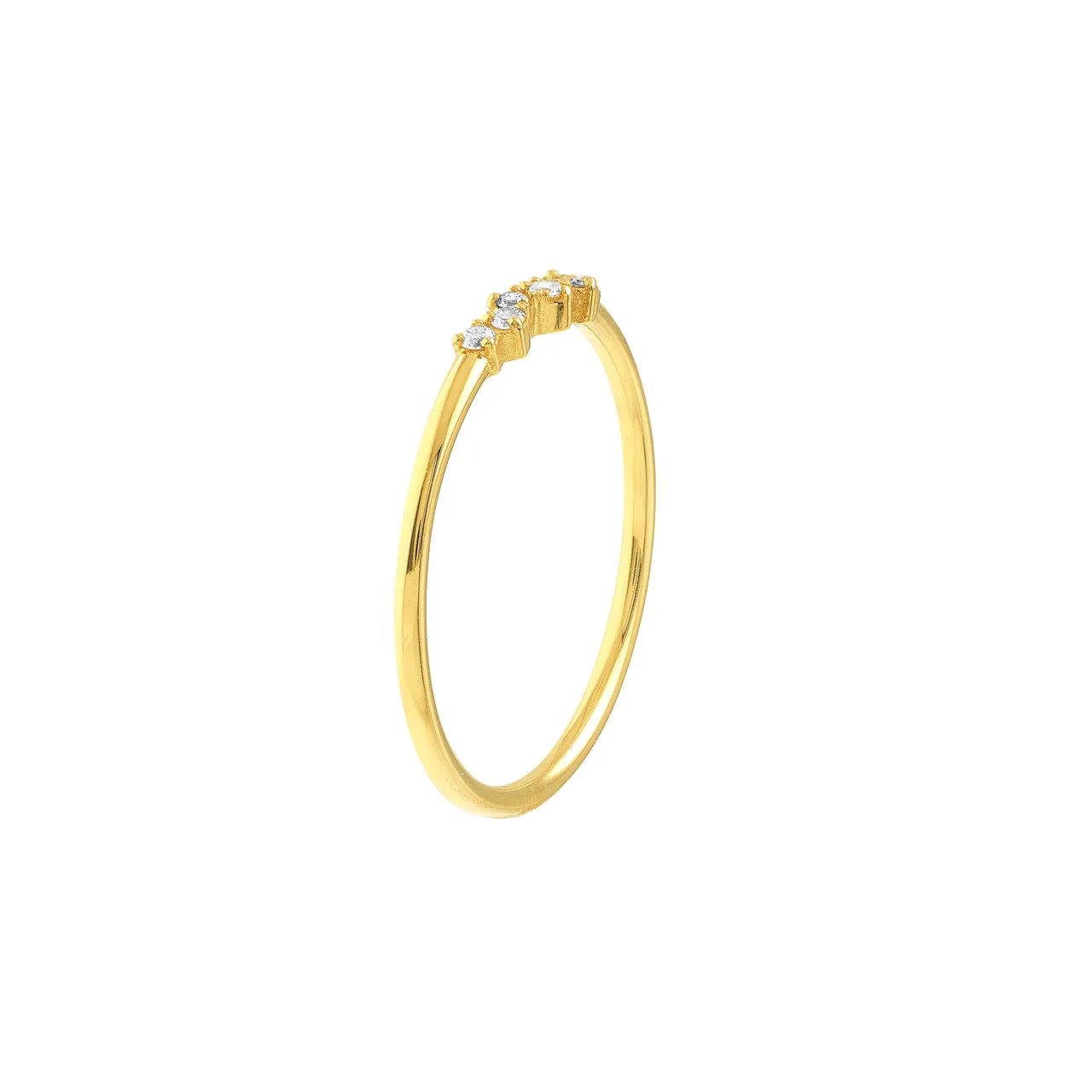 14K Yellow Gold Abstract Diamond Stackable Band