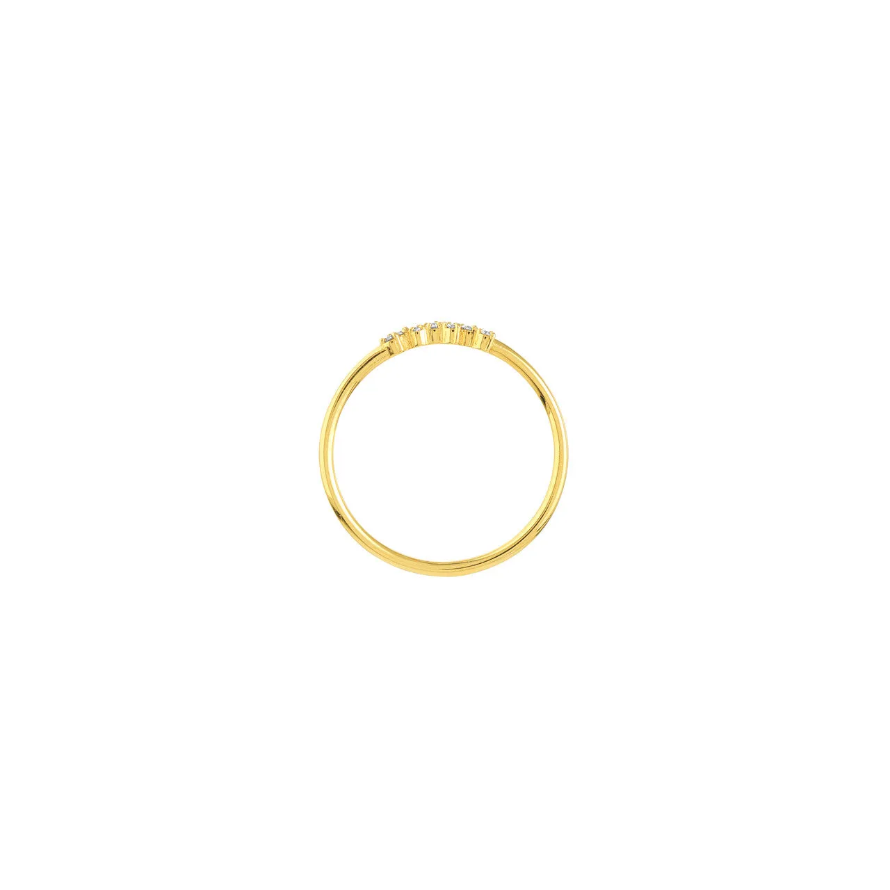 14K Yellow Gold Abstract Diamond Stackable Band