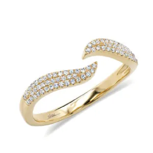 14k Yellow Gold Diamond Wave Ring