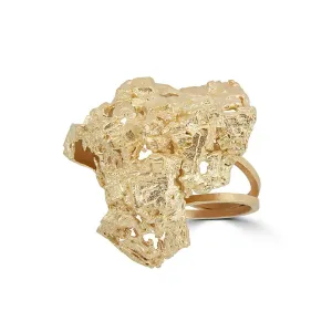18K Gold-Plated Brass Fluorita Big Ring