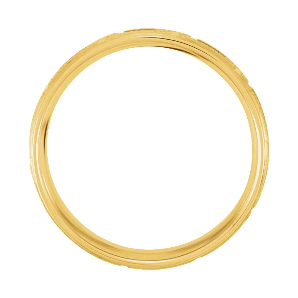 18k Yellow Gold & Platinum 7mm Two-Tone Comfort Fit Design Band Size 10.5
