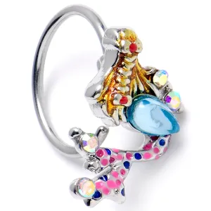 20 Gauge 5/16 Aurora Gem Abstract Mermaid Nose Hoop