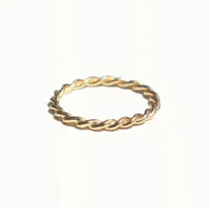 2mm Rope Twisted Gold Ring