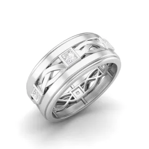 2X2 MM Square Moissanite Eternity Band Ring