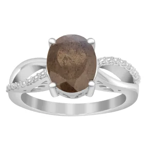 3ct Oval Labradorite 925 Sterling Silver Promise Rings for Her