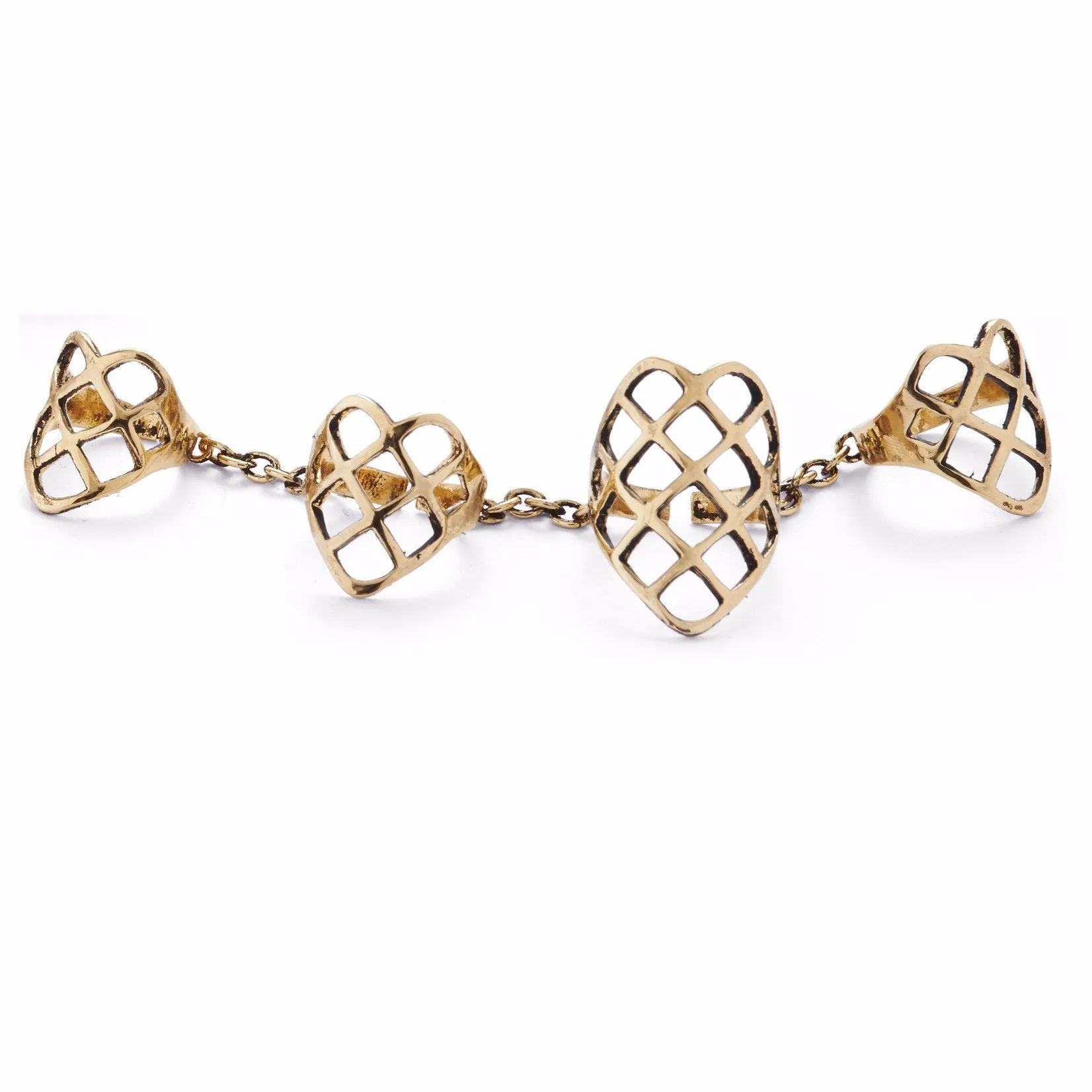 4 Finger Lattice Ring in Gold
