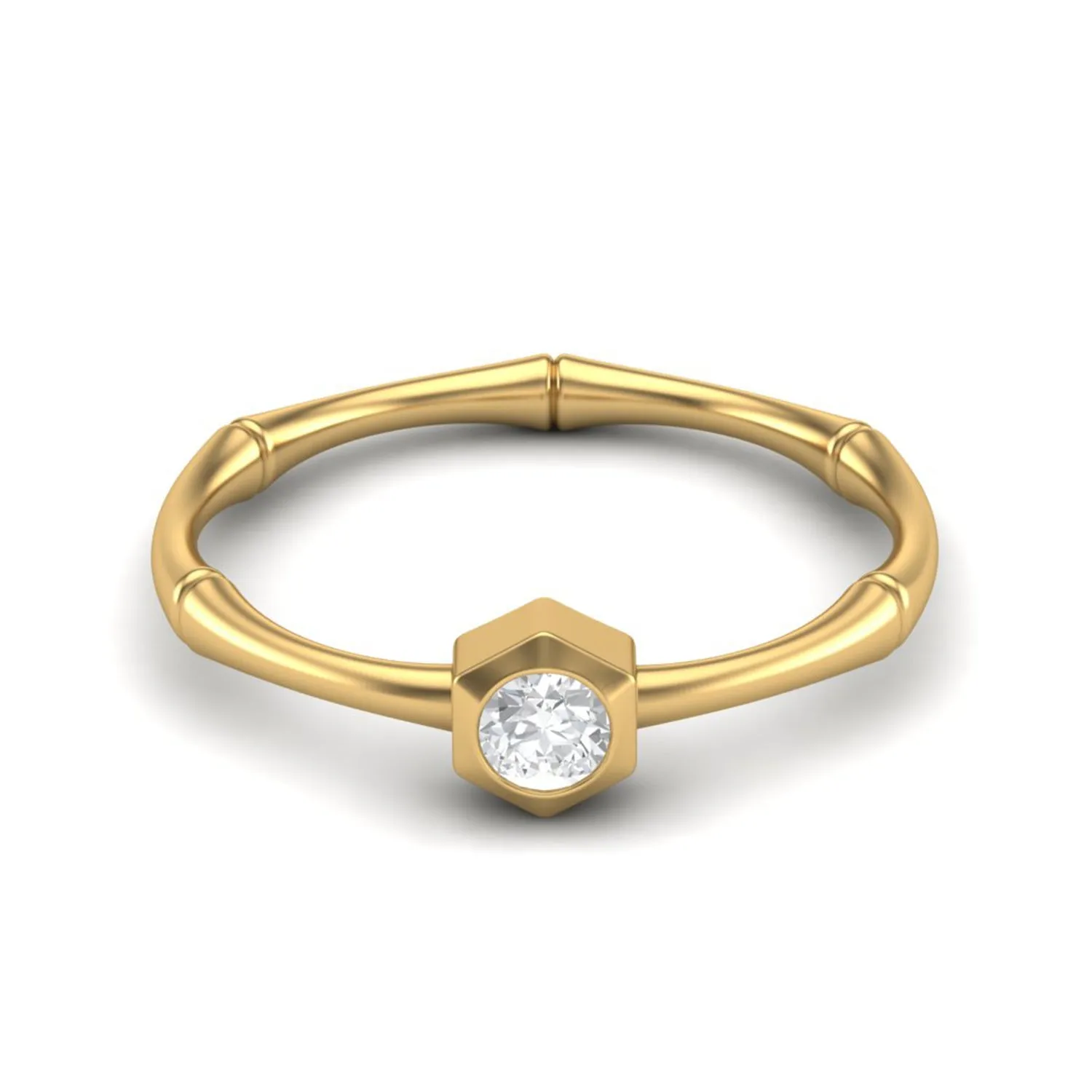 5X5MM Round Shape Moissanite Solitaire Ring