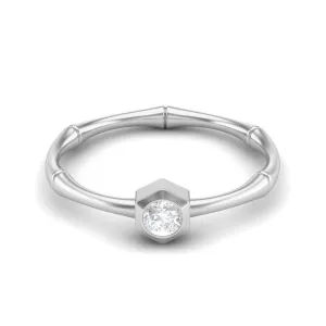 5X5MM Round Shape Moissanite Solitaire Ring