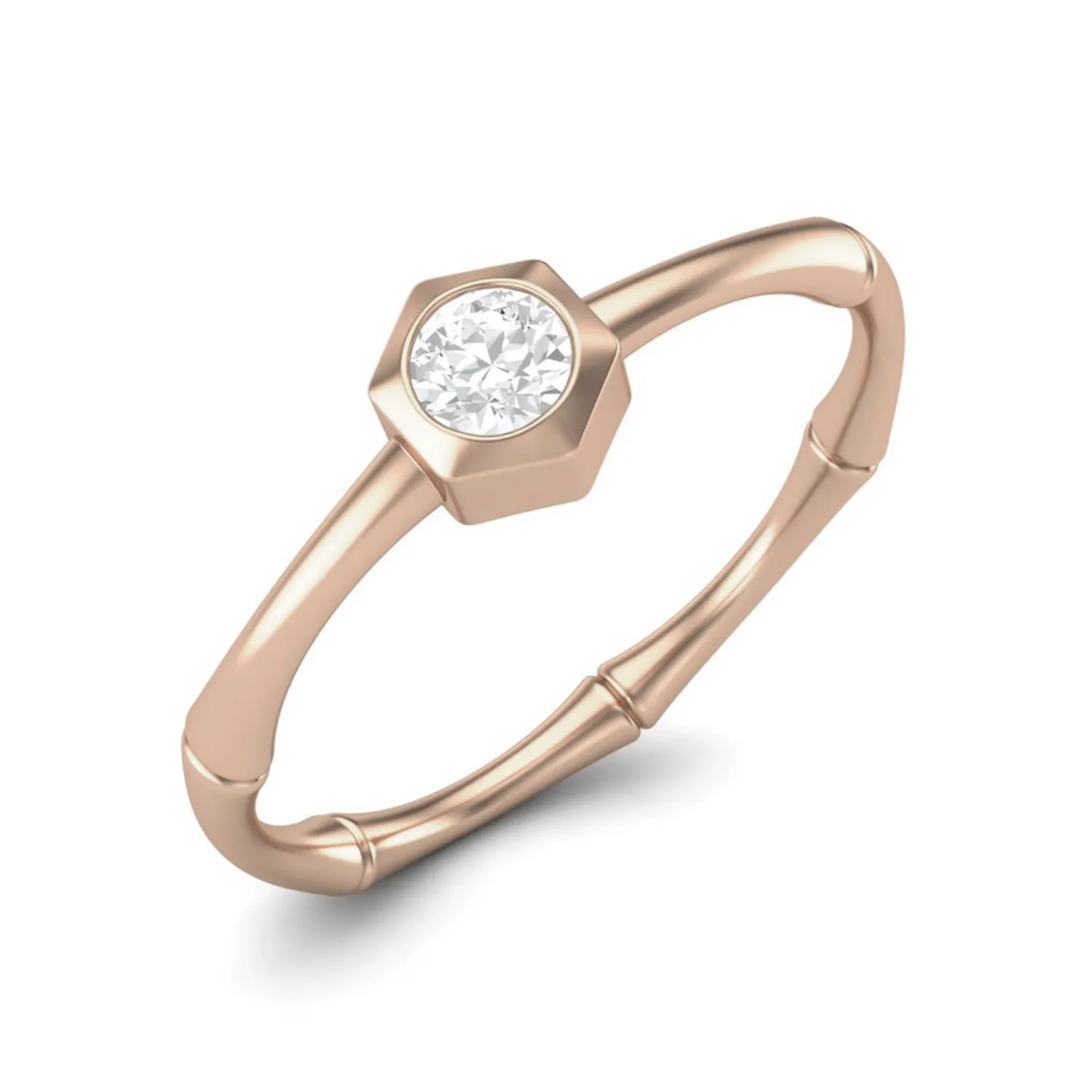 5X5MM Round Shape Moissanite Solitaire Ring