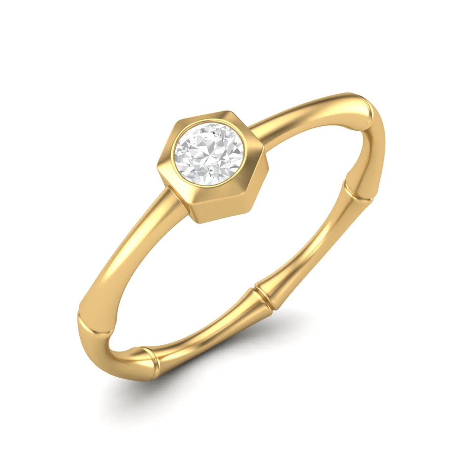 5X5MM Round Shape Moissanite Solitaire Ring