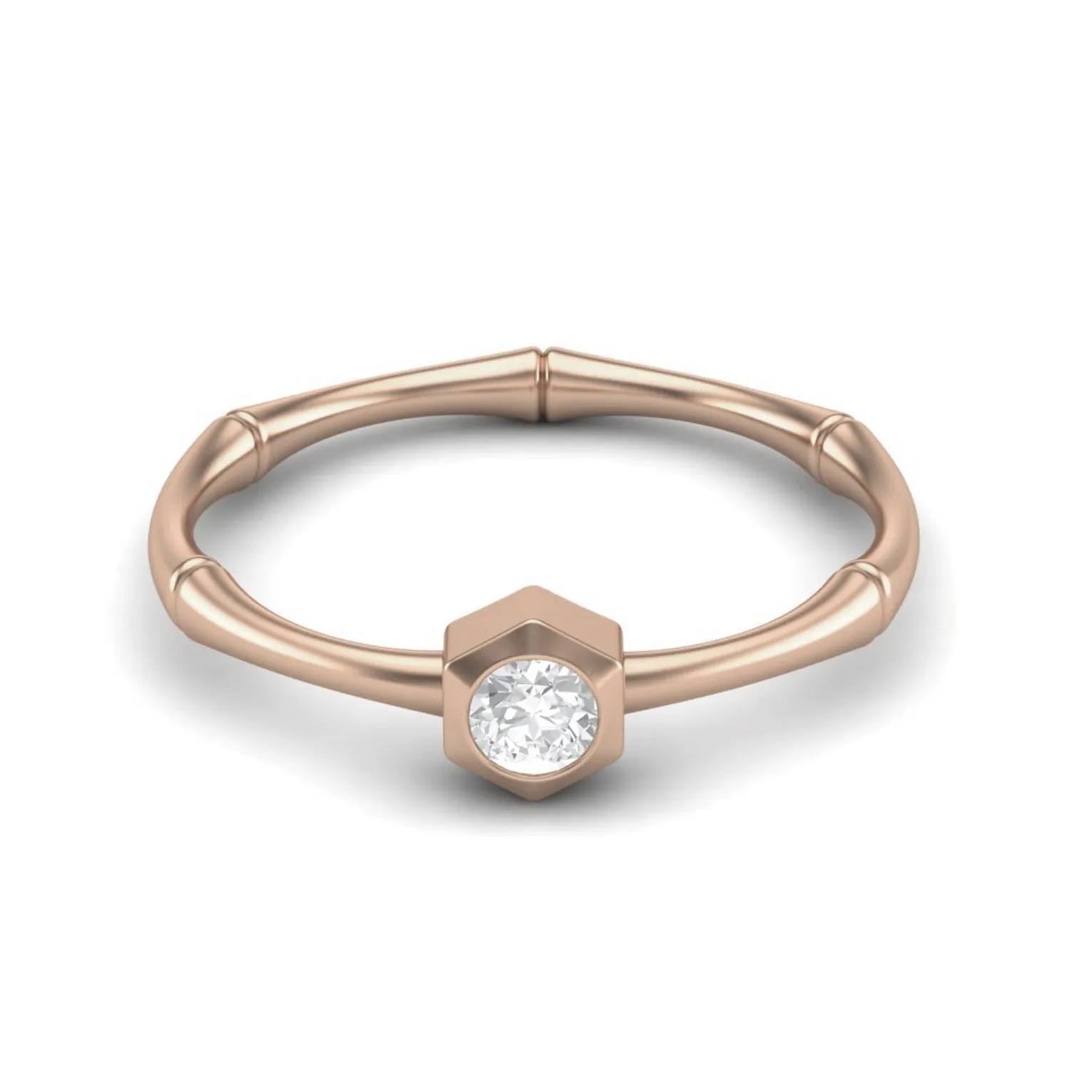 5X5MM Round Shape Moissanite Solitaire Ring