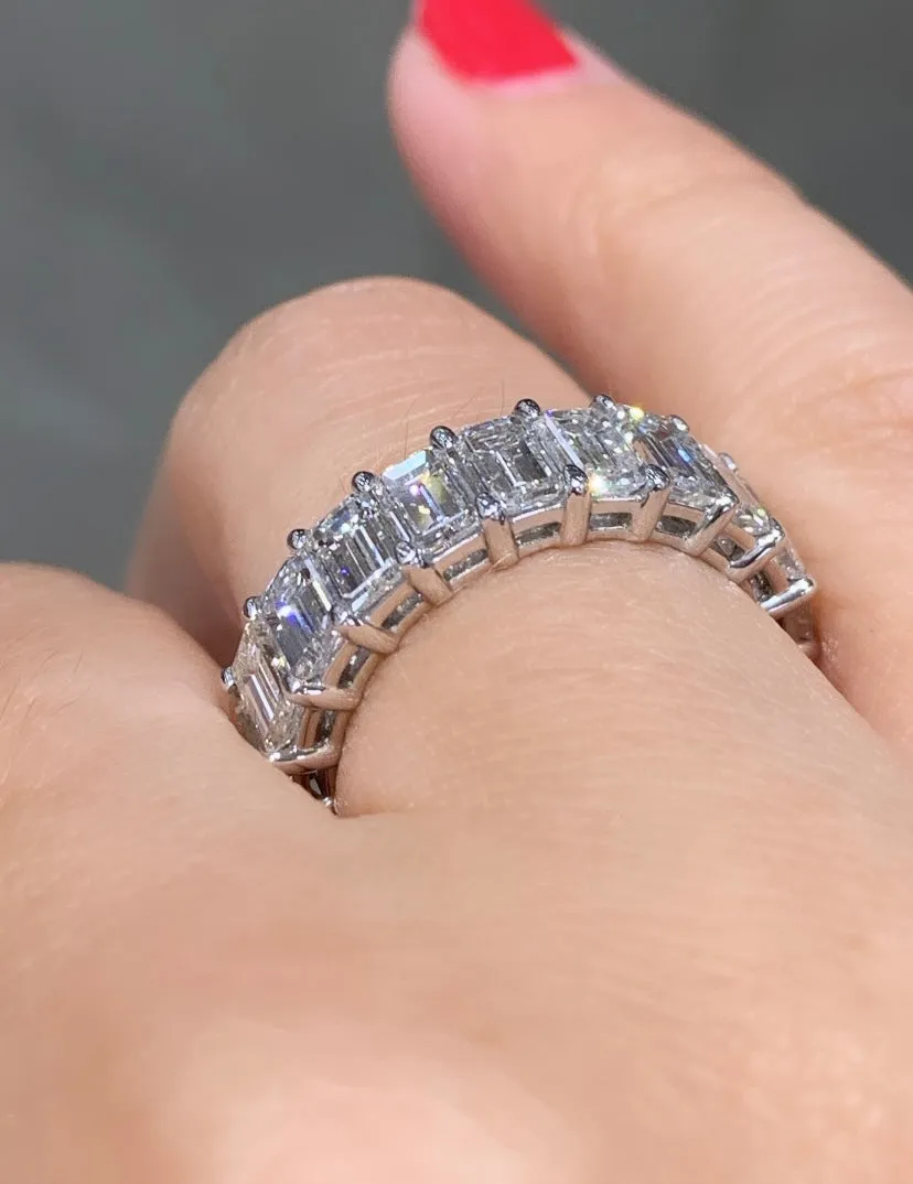 6.94ct tw Ladies Emerald Diamond Eternity Band