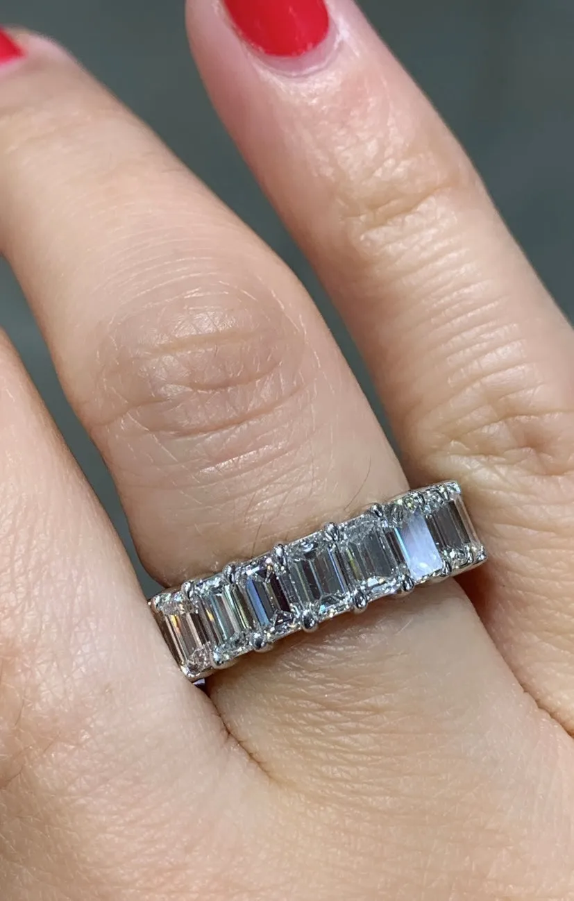 6.94ct tw Ladies Emerald Diamond Eternity Band