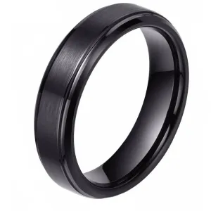 6mm Black Tungsten Carbide Wedding Band