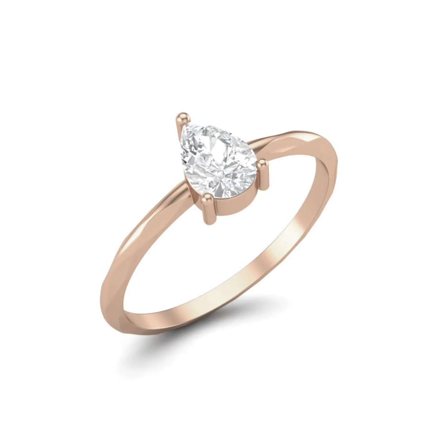 6X4 MM Pear Shape Moissanite 925 Sterling Silver Solitaire Ring
