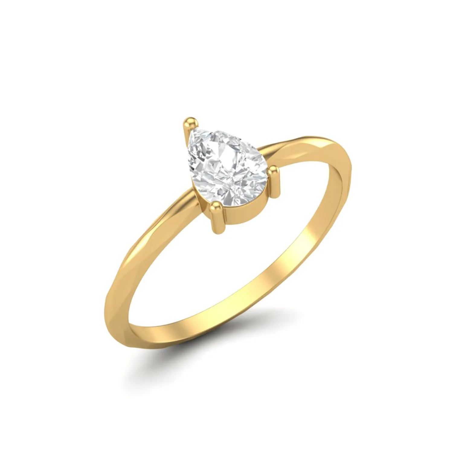 6X4 MM Pear Shape Moissanite 925 Sterling Silver Solitaire Ring