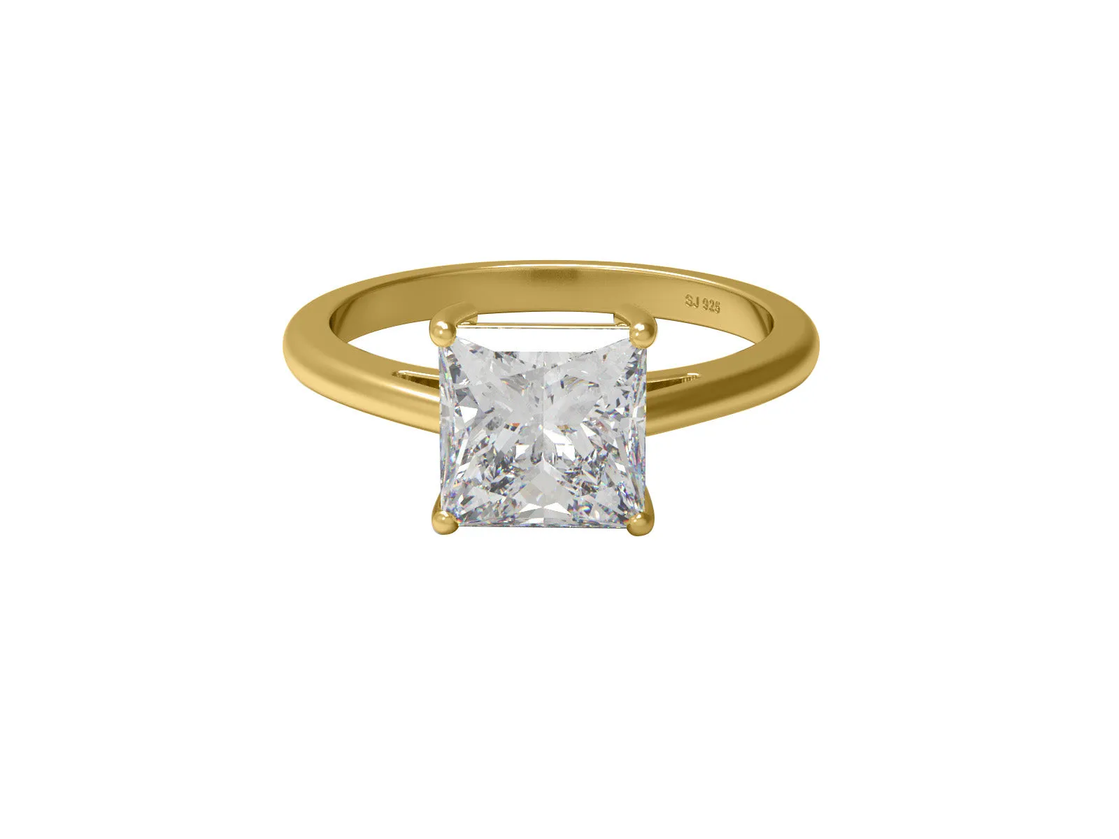 7MM Moissanite Diamond 925 Sterling Silver Solitaire Engagement Ring
