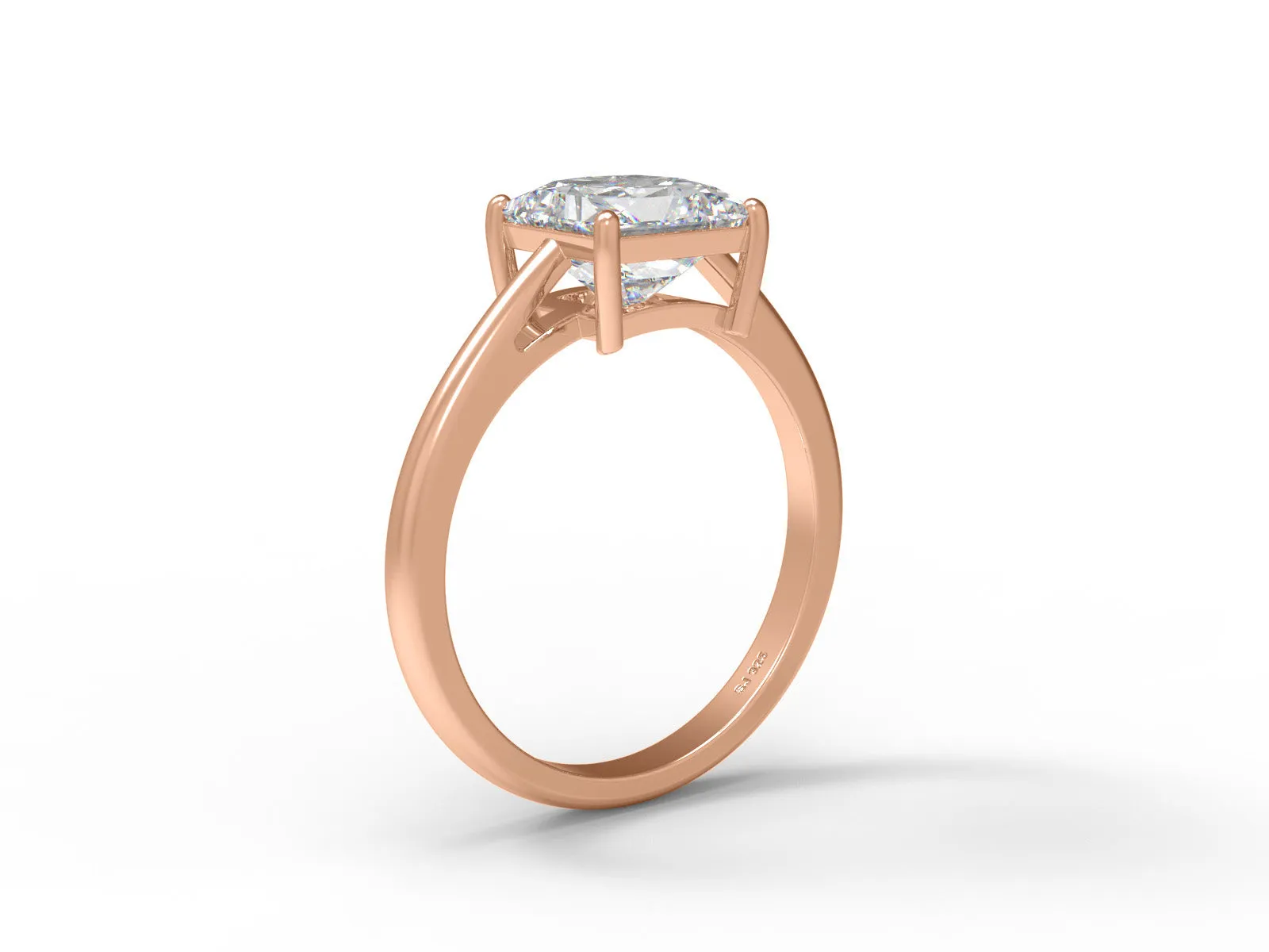7MM Moissanite Diamond 925 Sterling Silver Solitaire Engagement Ring