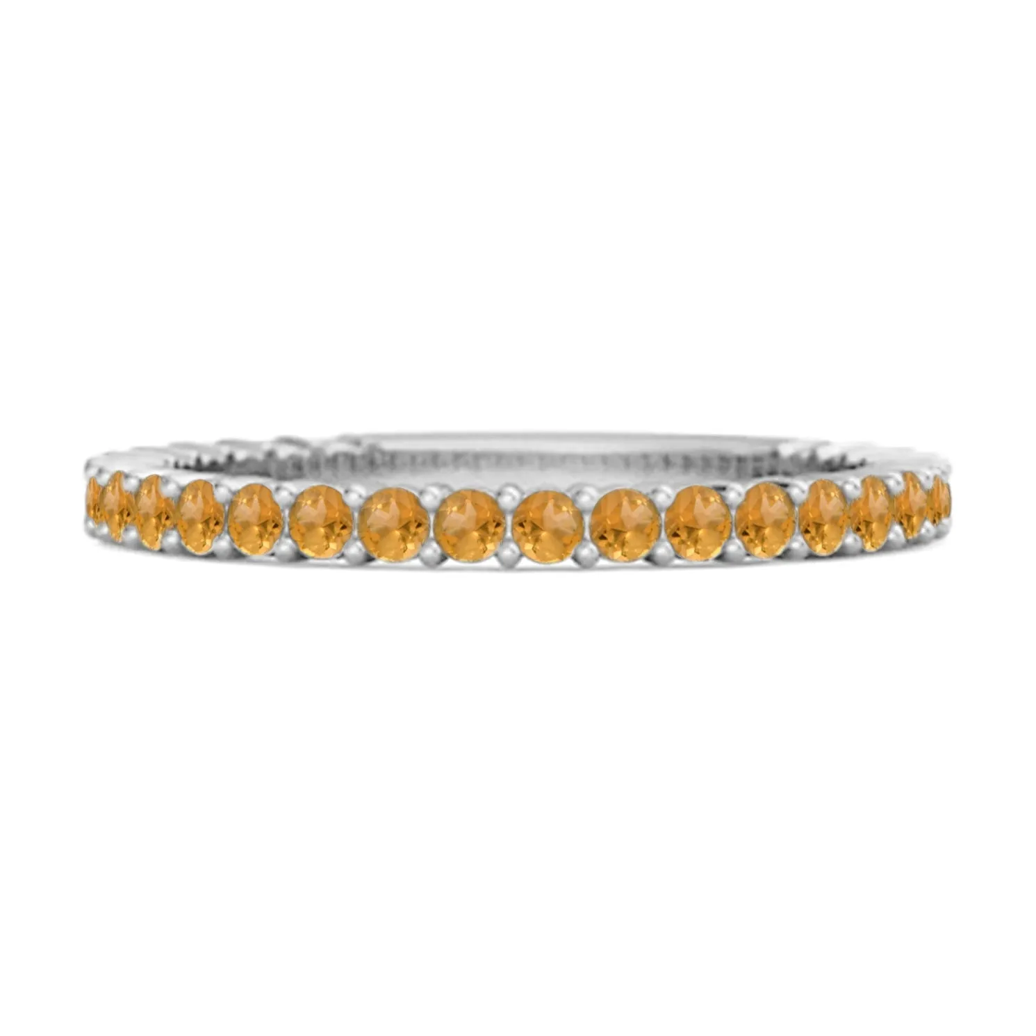 925 Silver Stacking 0.60 Ct Citrine Eternity Raquel Ring