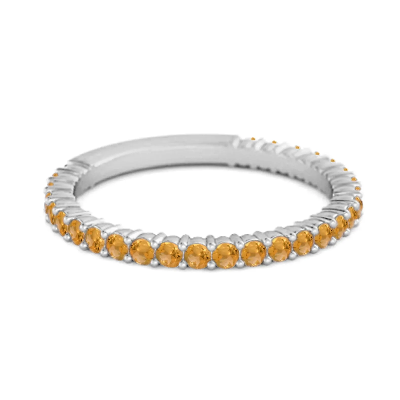 925 Silver Stacking 0.60 Ct Citrine Eternity Raquel Ring