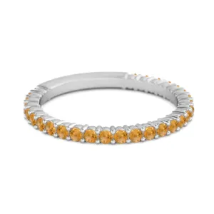 925 Silver Stacking 0.60 Ct Citrine Eternity Raquel Ring