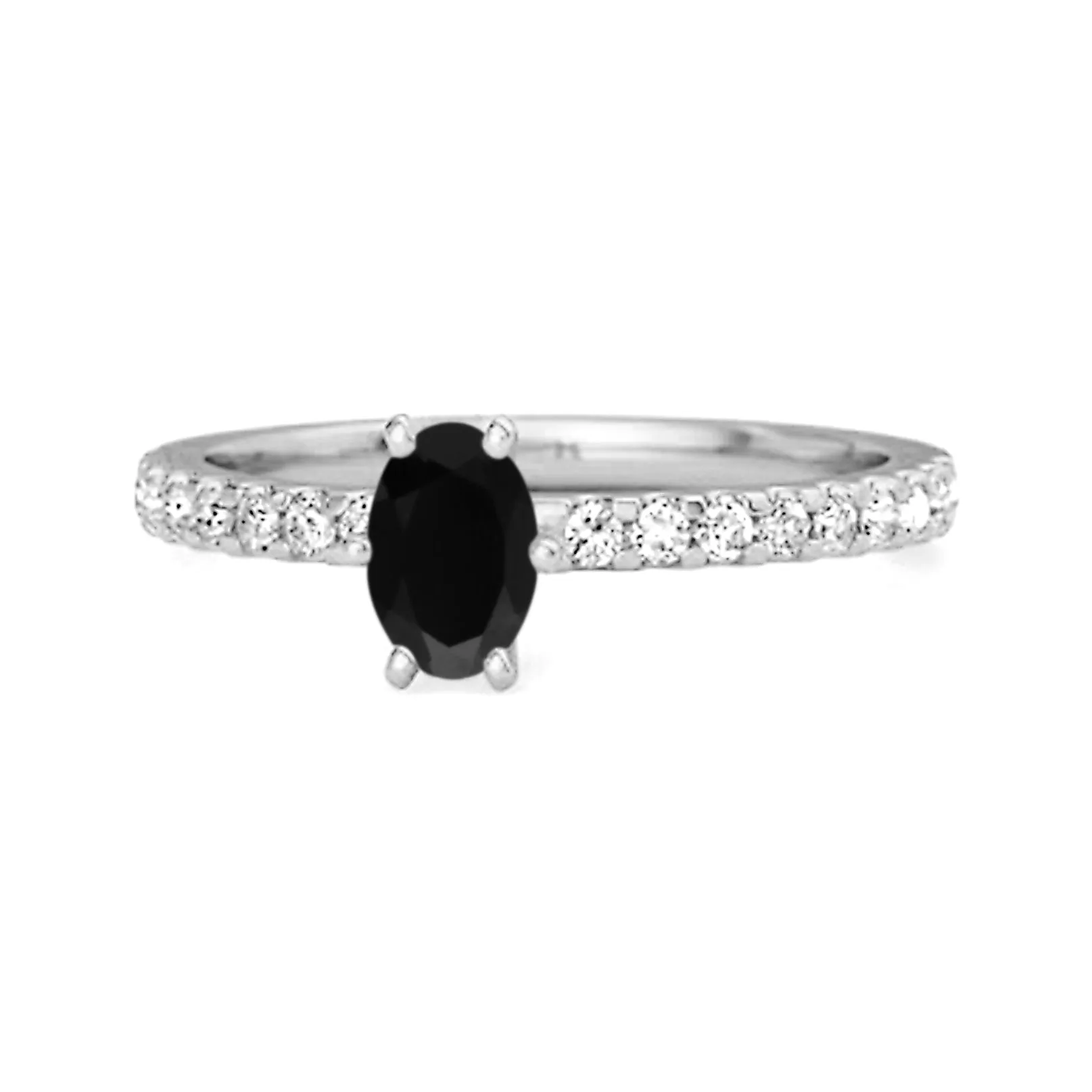 925 Sterling Silver 0.25 Ctw Black Spinel Solitaire Accent Dazzling Ring