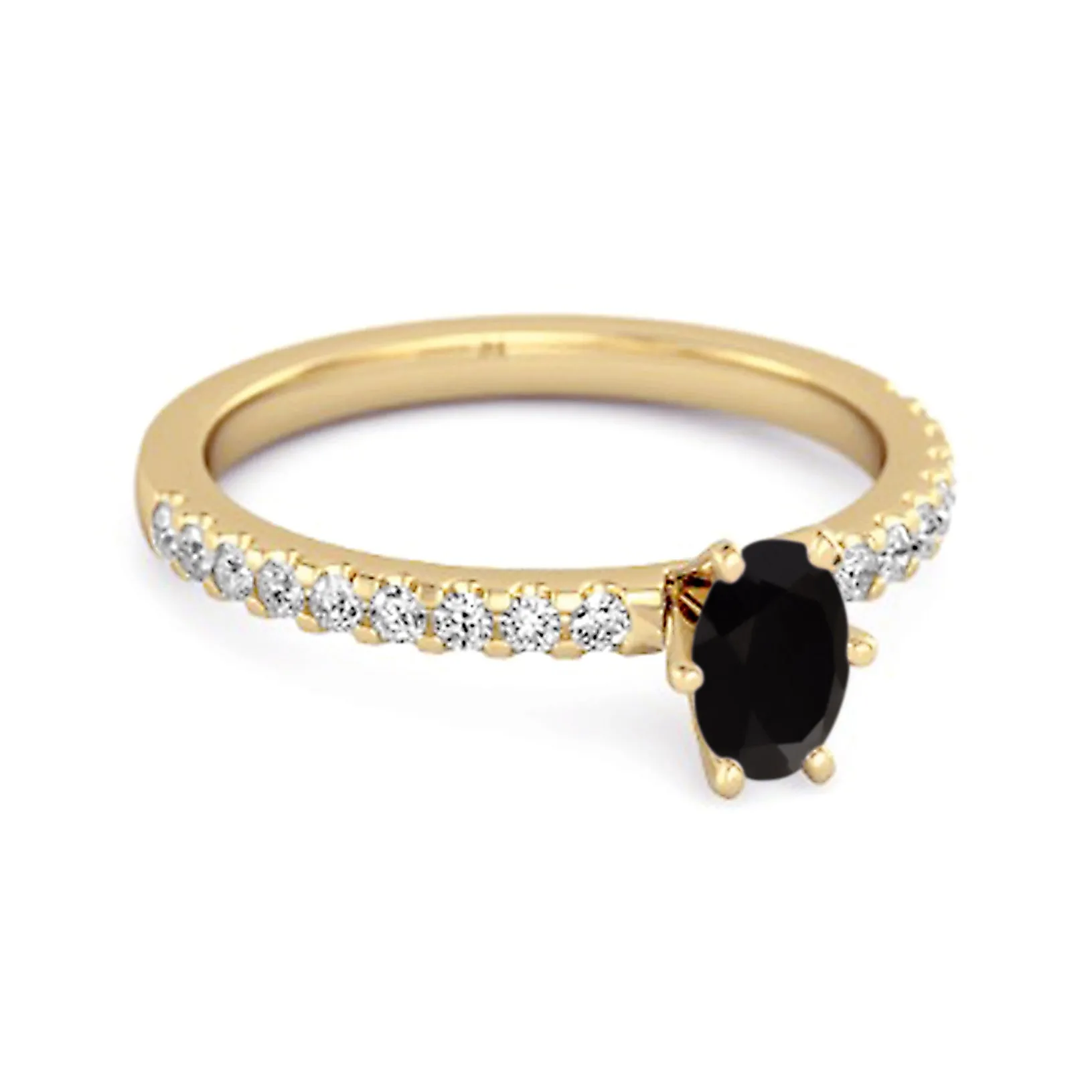 925 Sterling Silver 0.25 Ctw Black Spinel Solitaire Accent Dazzling Ring