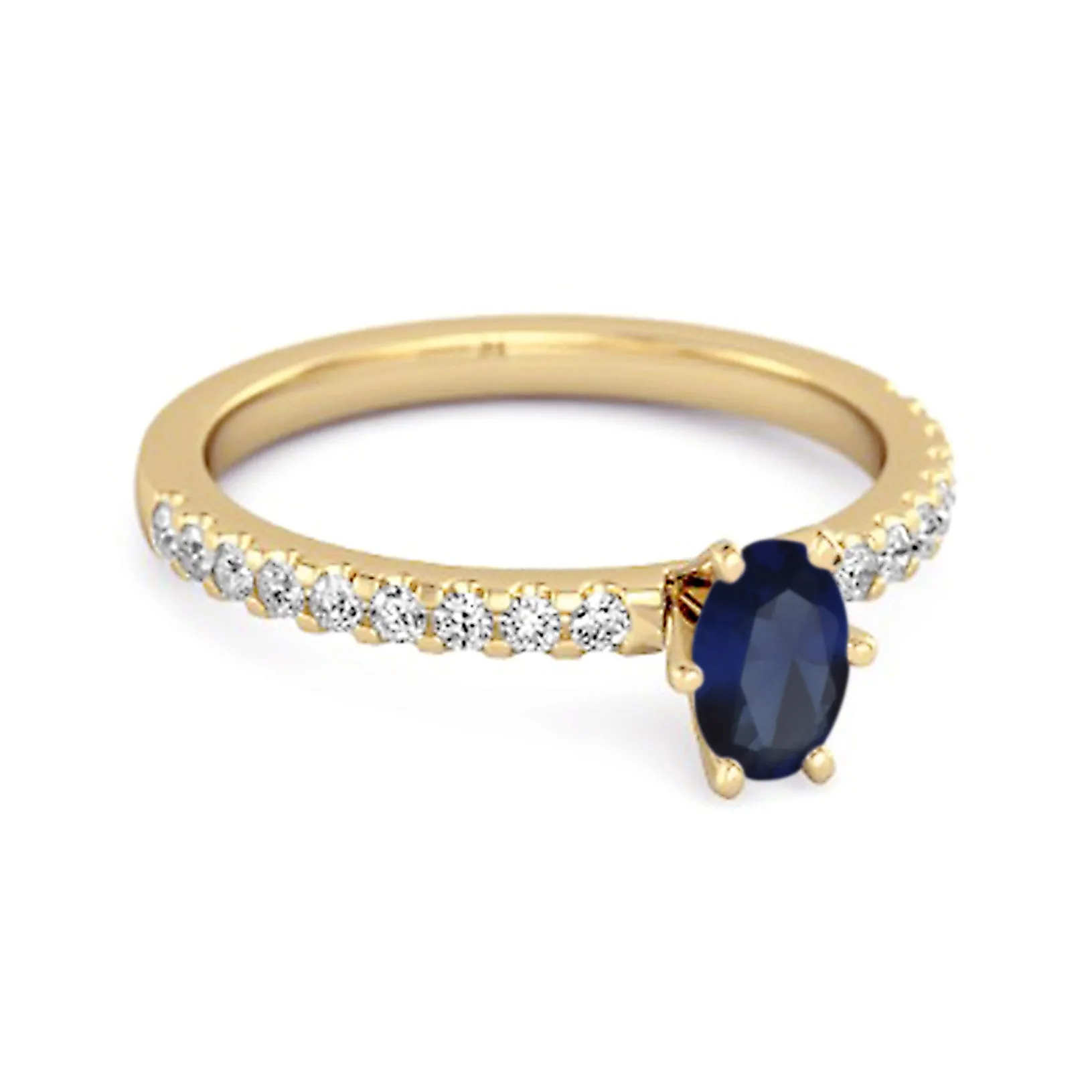 925 Sterling Silver 0.25 Ctw Blue Sapphire Solitaire Accent Dazzling Ring