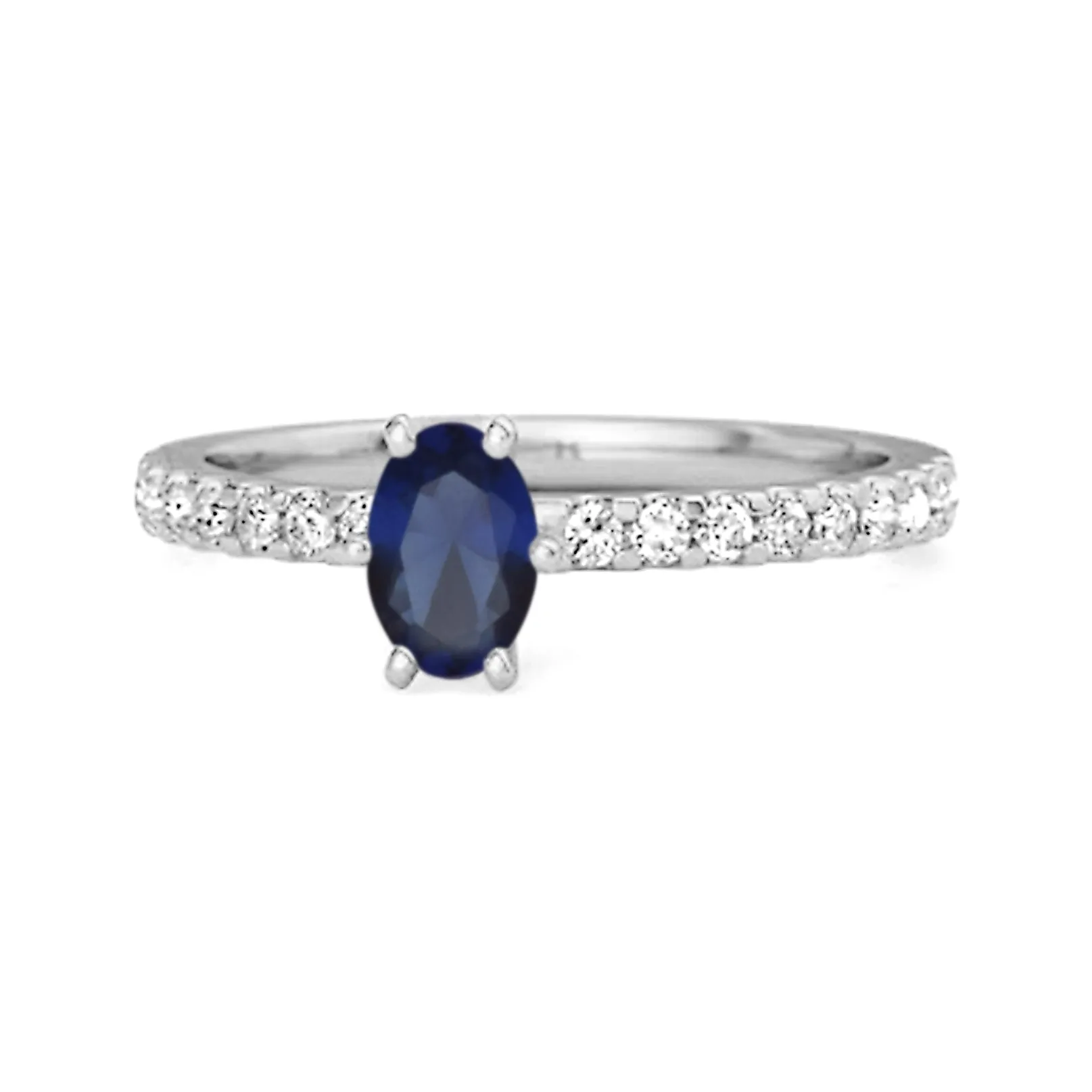 925 Sterling Silver 0.25 Ctw Blue Sapphire Solitaire Accent Dazzling Ring