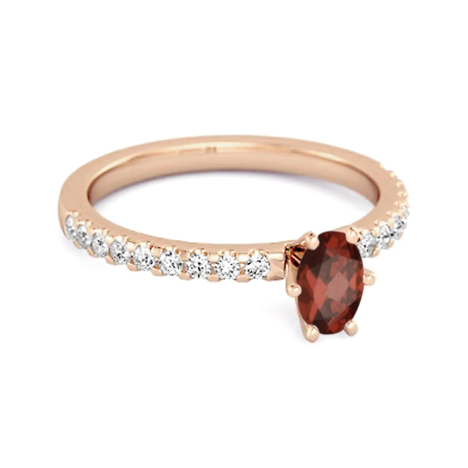 925 Sterling Silver 0.25 Ctw Garnet Solitaire Accent Dazzling Ring