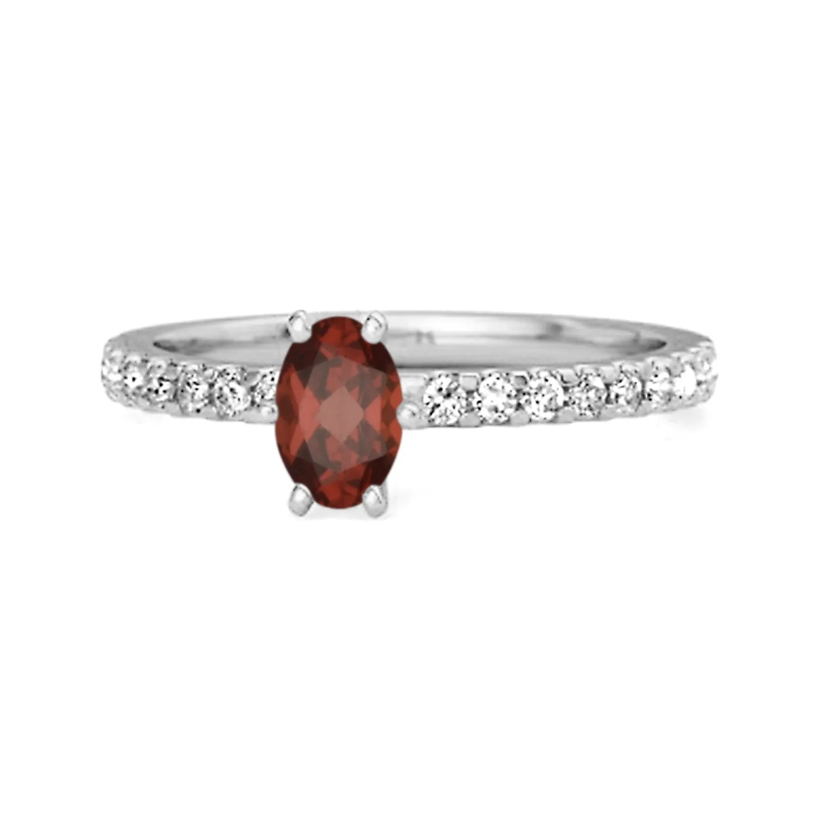 925 Sterling Silver 0.25 Ctw Garnet Solitaire Accent Dazzling Ring