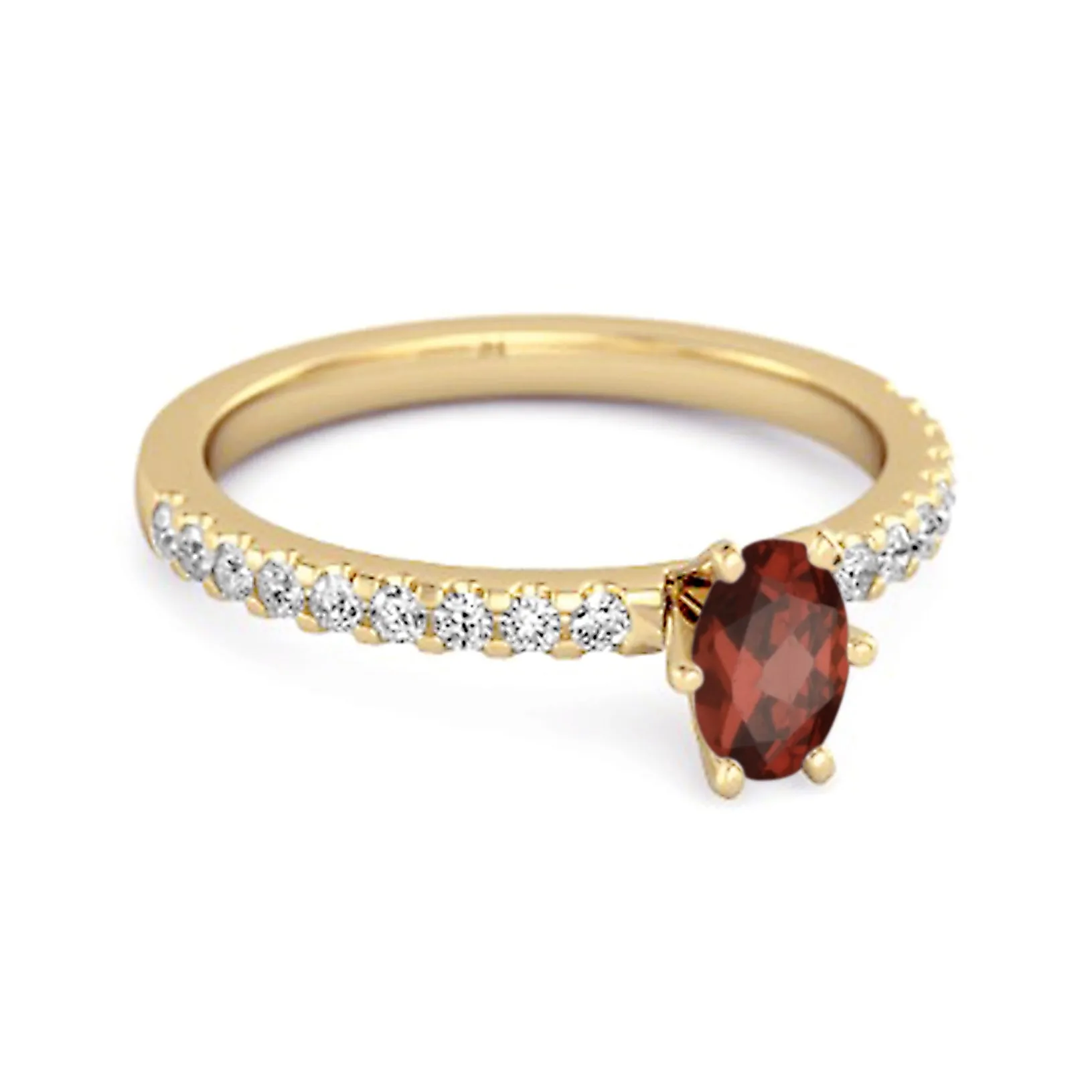 925 Sterling Silver 0.25 Ctw Garnet Solitaire Accent Dazzling Ring