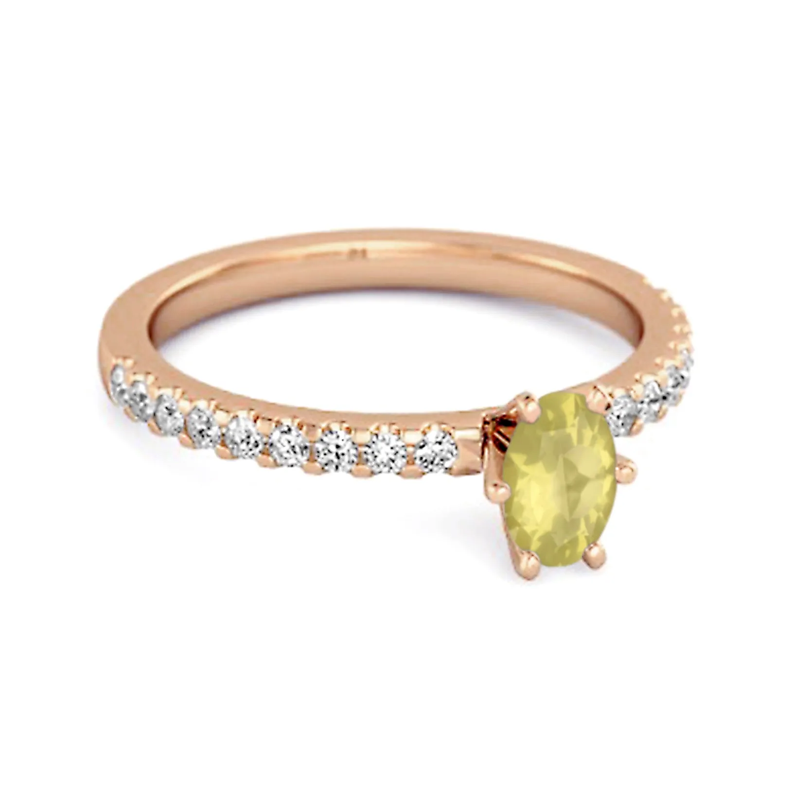 925 Sterling Silver 0.25 Ctw Lemon Quartz Solitaire Accent Dazzling Ring