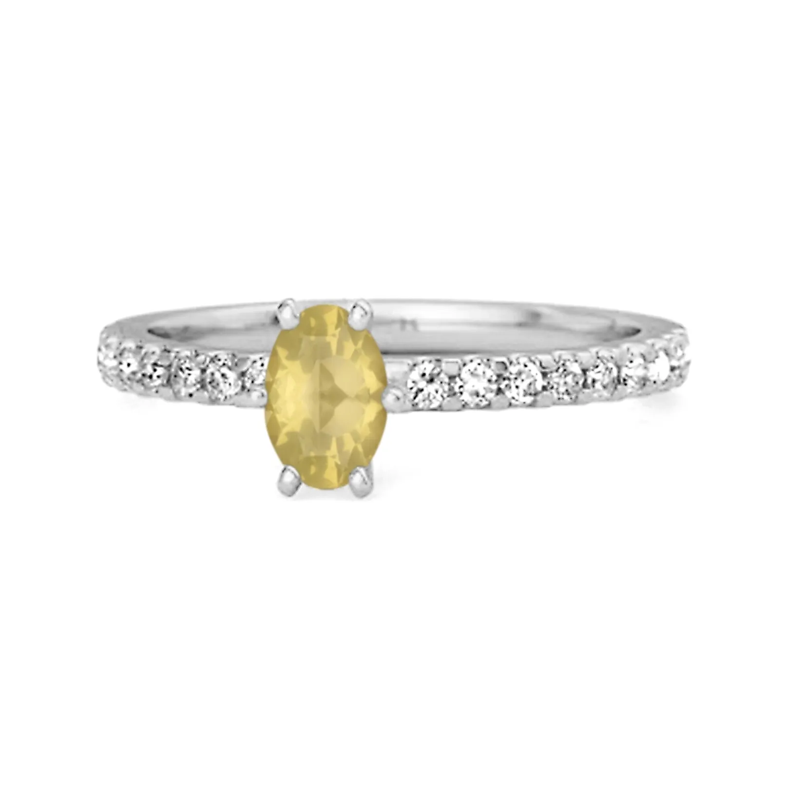 925 Sterling Silver 0.25 Ctw Lemon Quartz Solitaire Accent Dazzling Ring