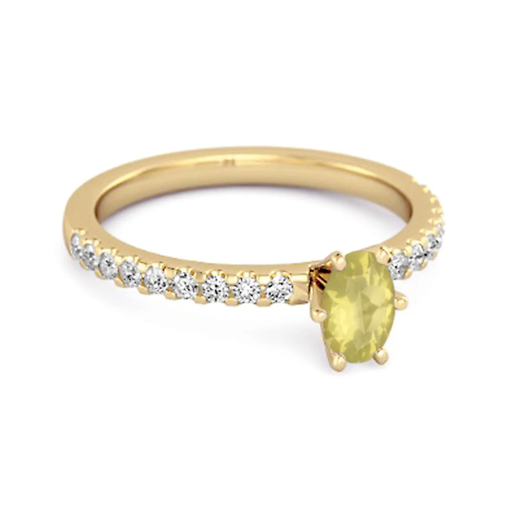 925 Sterling Silver 0.25 Ctw Lemon Quartz Solitaire Accent Dazzling Ring