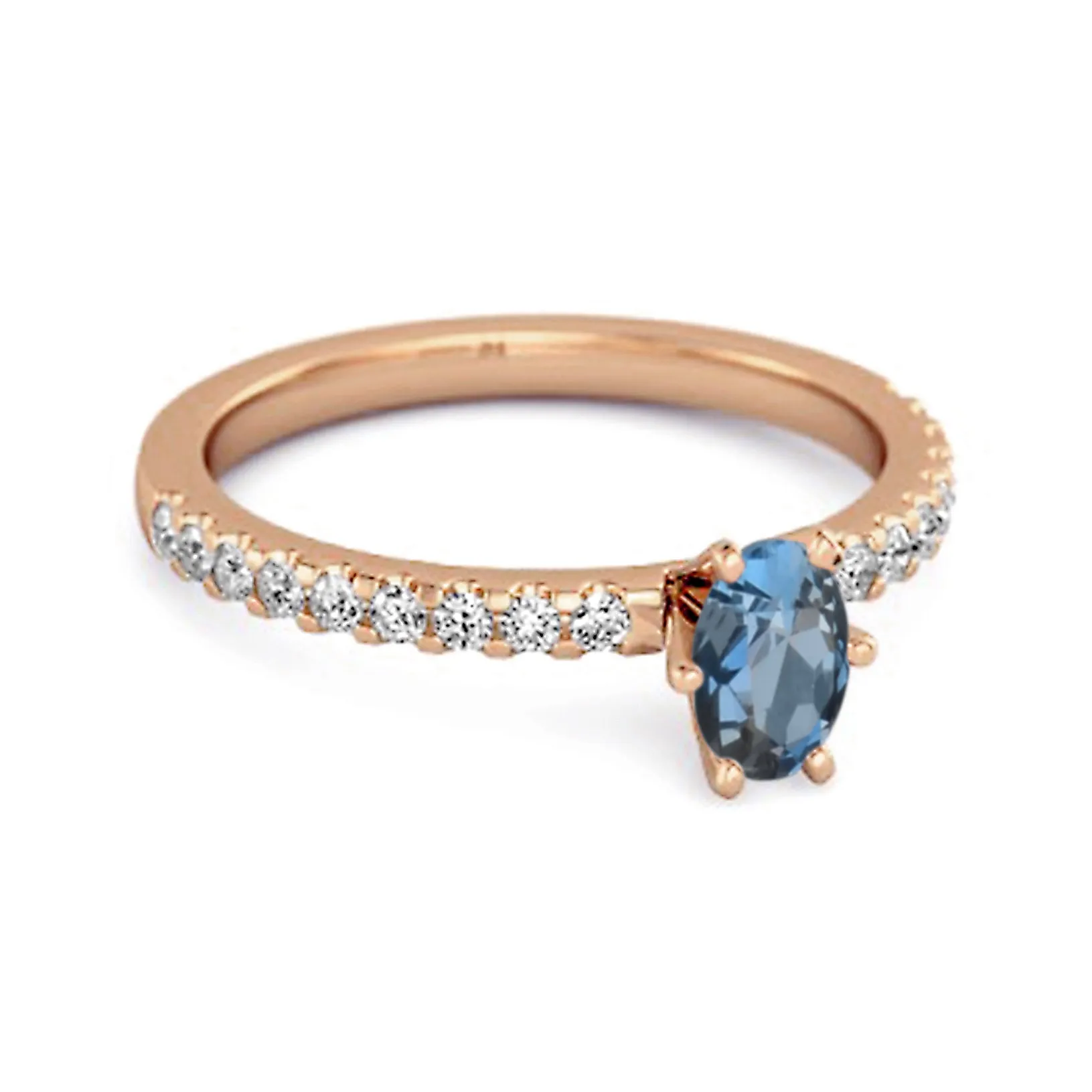 925 Sterling Silver 0.25 Ctw London Blue Topaz Solitaire Accent Dazzling Ring