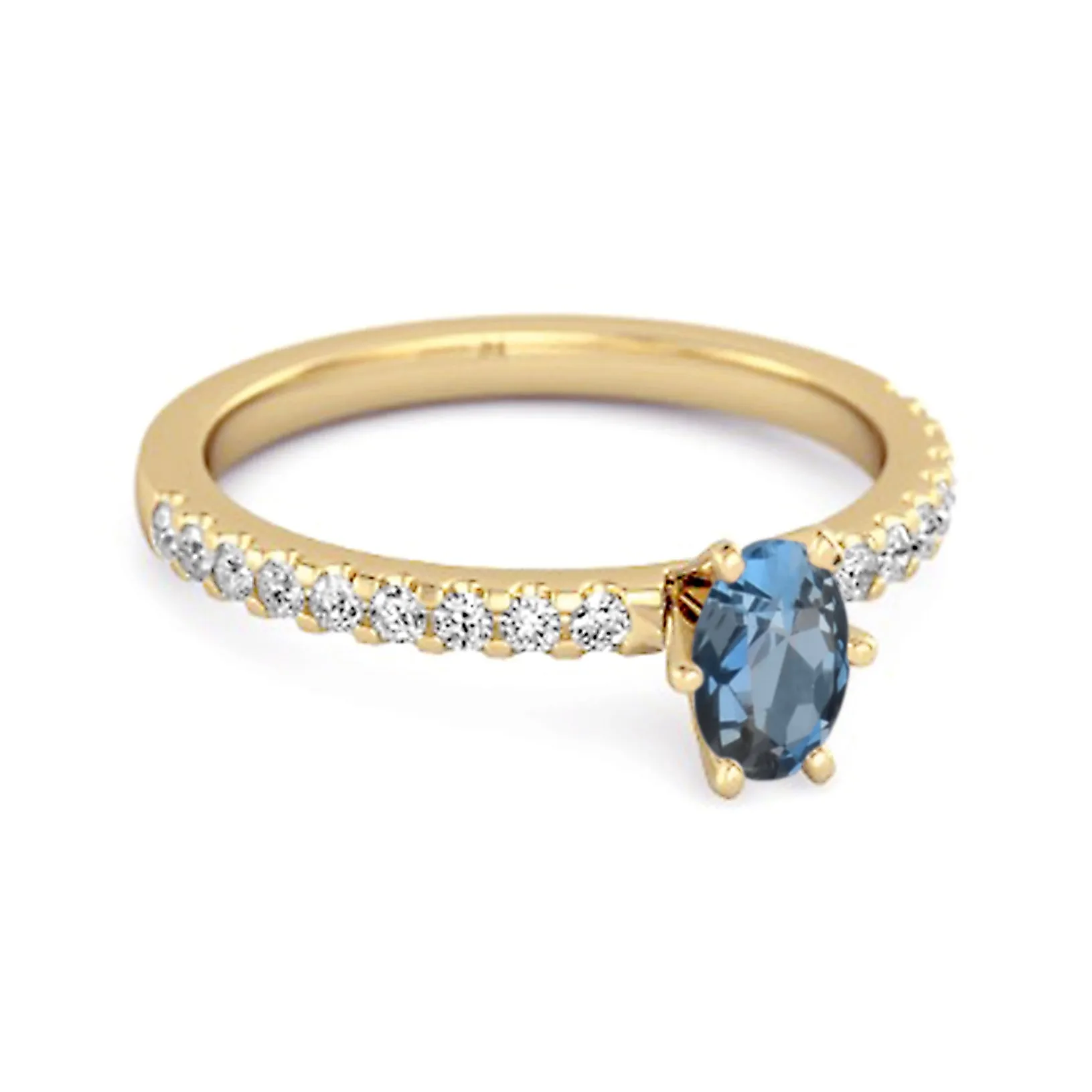 925 Sterling Silver 0.25 Ctw London Blue Topaz Solitaire Accent Dazzling Ring
