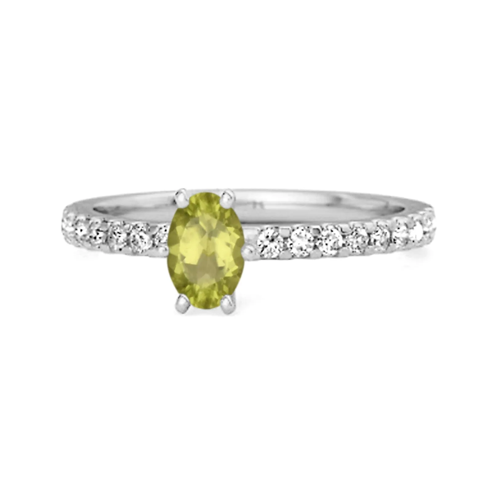 925 Sterling Silver 0.25 Ctw Peridot Solitaire Accent Dazzling Ring