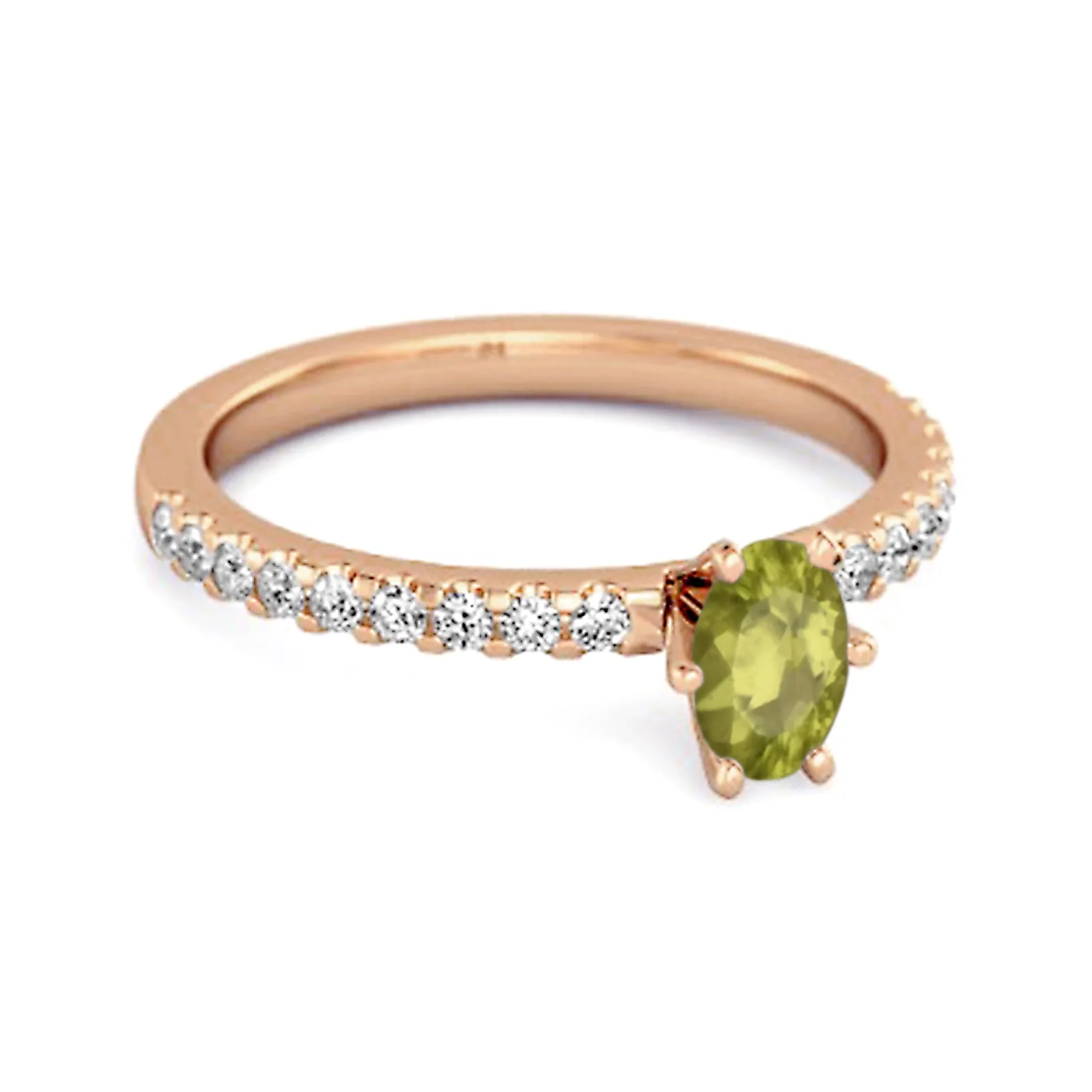925 Sterling Silver 0.25 Ctw Peridot Solitaire Accent Dazzling Ring