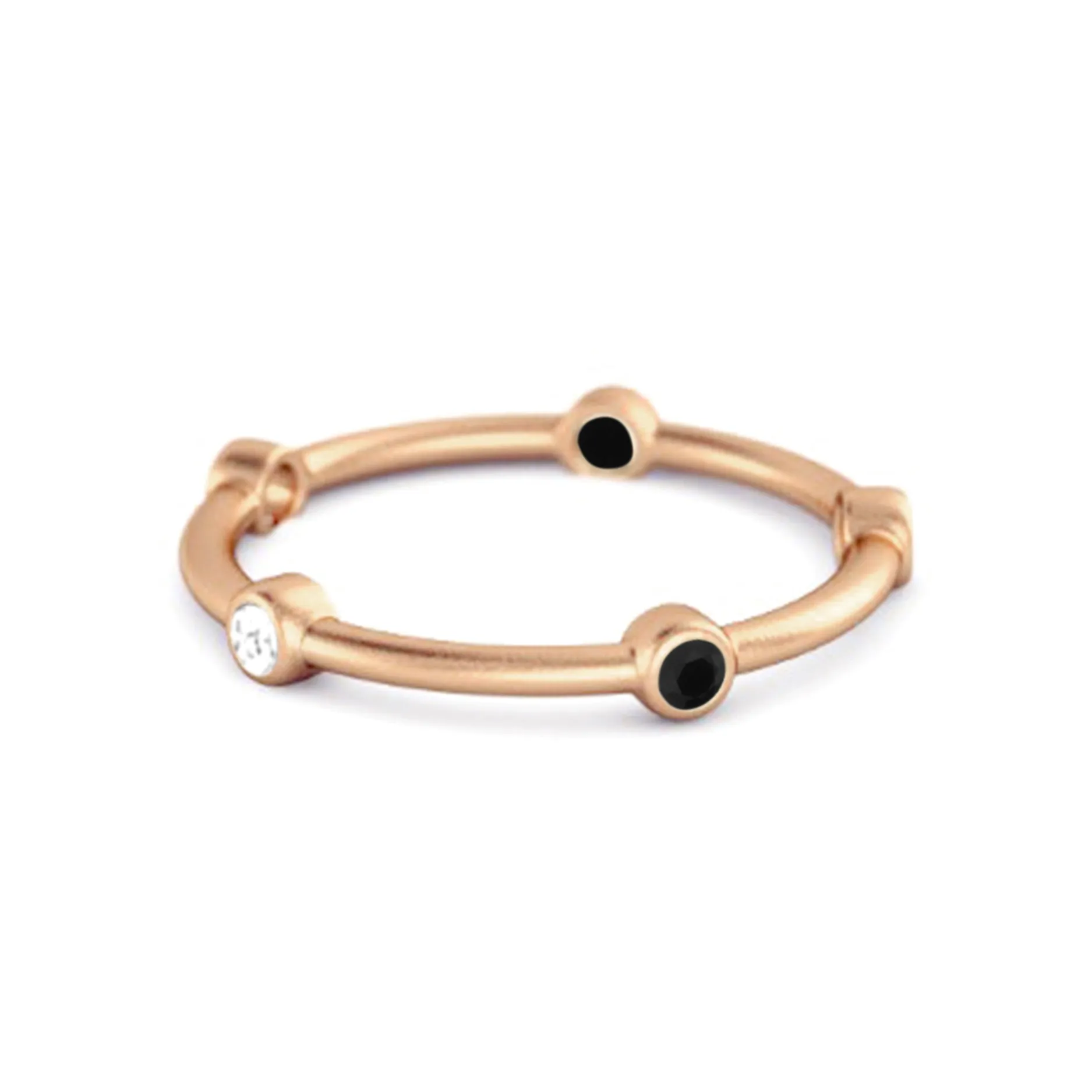 925 Sterling Silver 0.30 Ct Black Spinel Stackable Wedding Ring
